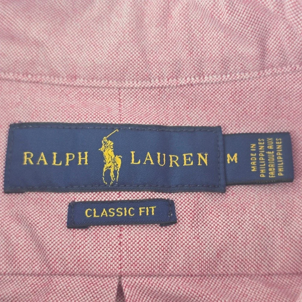 Polo Ralph Lauren Button Down Mens Medium Red Varsity Chenille Patch